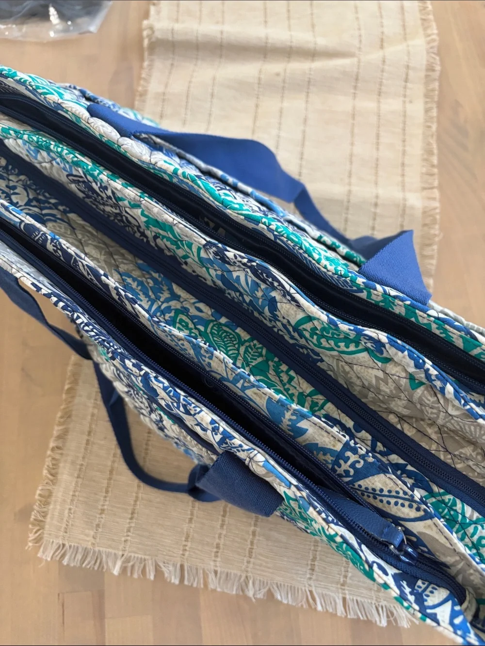 Vera Bradley set Quilted Floral Tote Bag in Blue & Teal